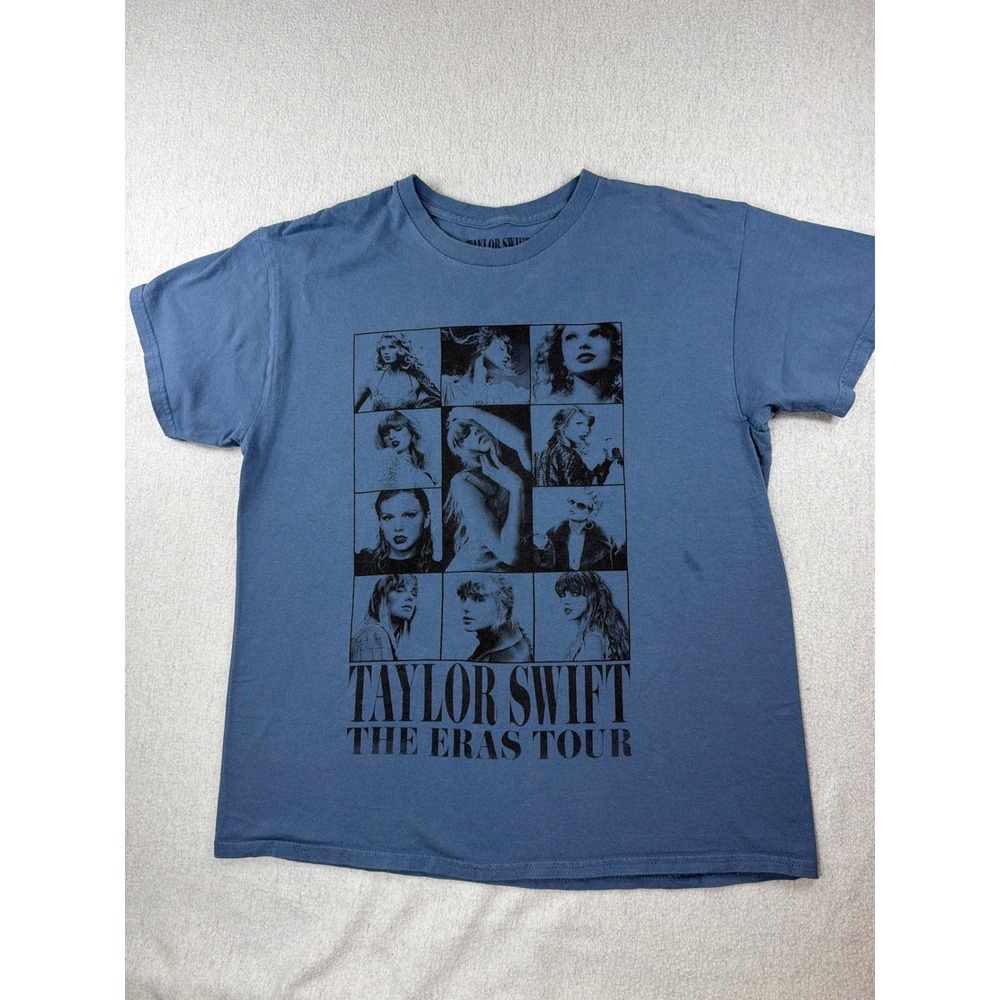 Taylor Swift The Eras Tour 2023-2024 Blue Concert T-Shirt Women Large Graphic